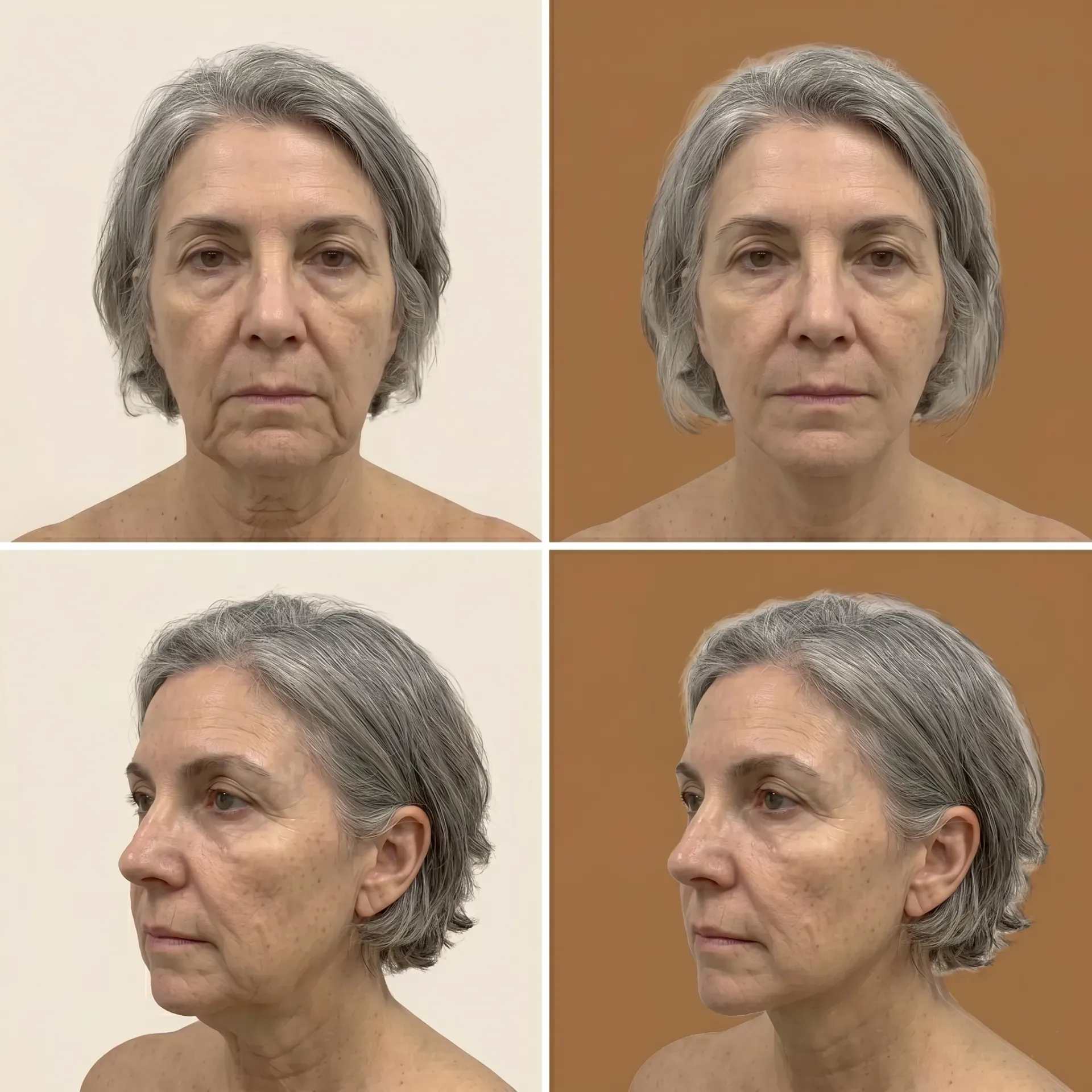 Necklift — before and after
